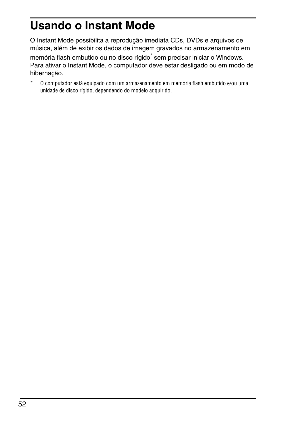 Usando o instant mode | Sony Instant Mode User Manual | Page 54 / 72