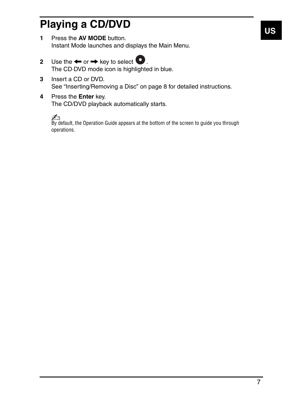 Playing a cd/dvd | Sony Instant Mode User Manual | Page 9 / 72