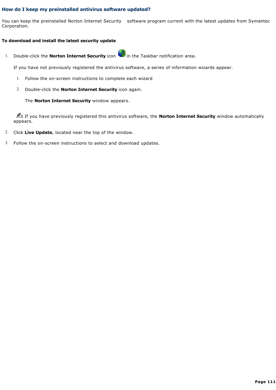 Sony VGC-RA825GY User Manual | Page 111 / 164