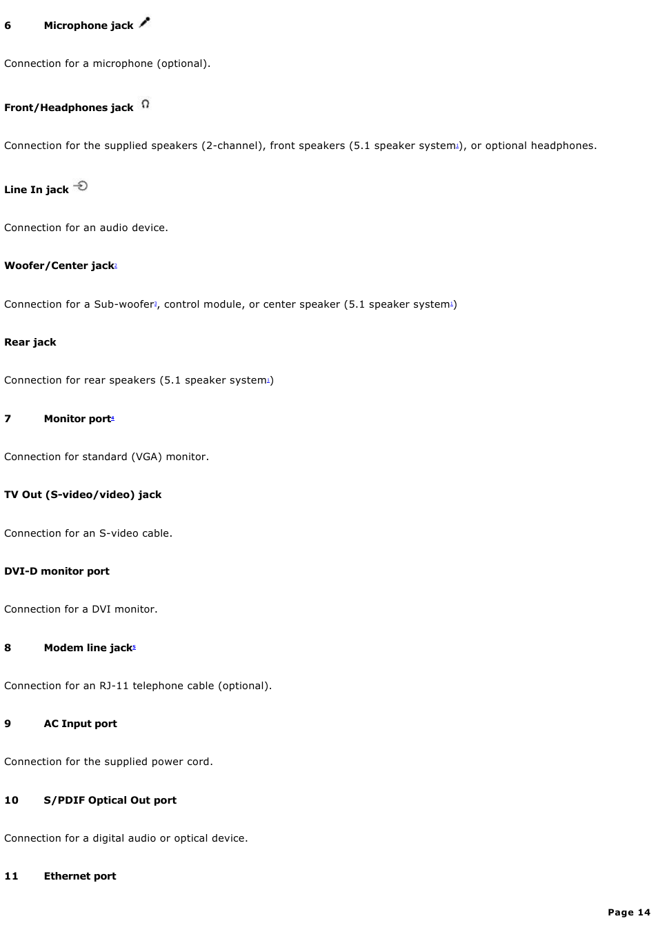 Sony VGC-RA825GY User Manual | Page 14 / 164