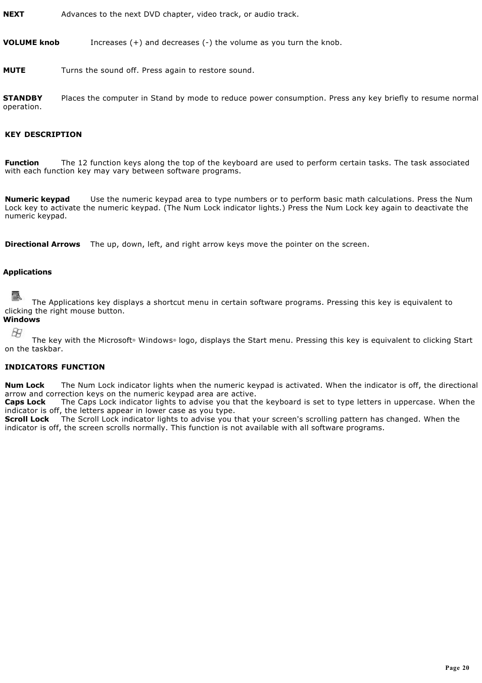 Sony VGC-RA825GY User Manual | Page 20 / 164