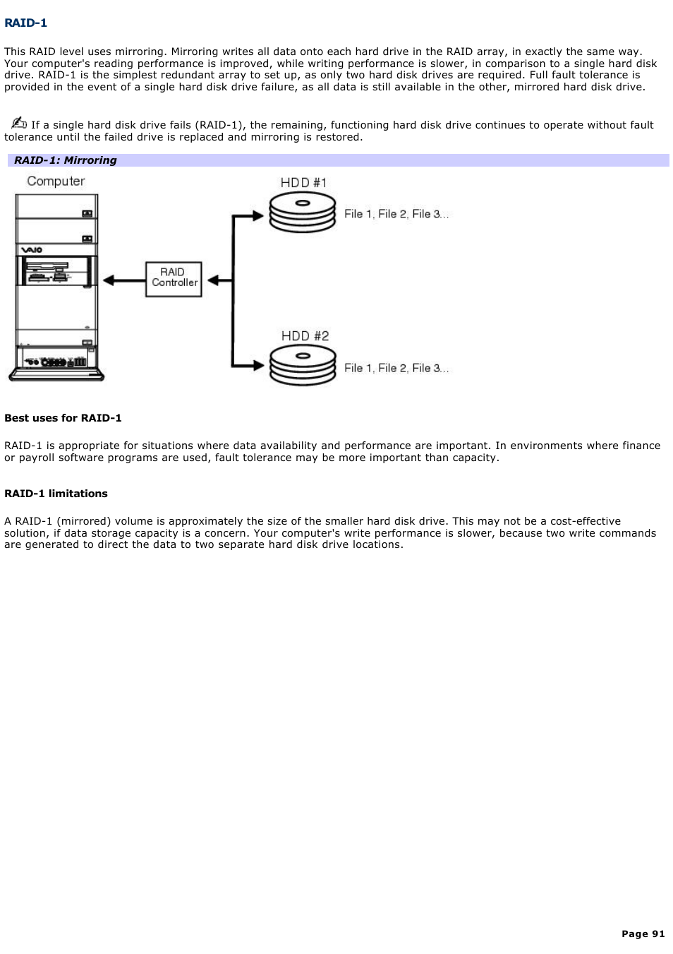 Raid-1 | Sony VGC-RA825GY User Manual | Page 91 / 164