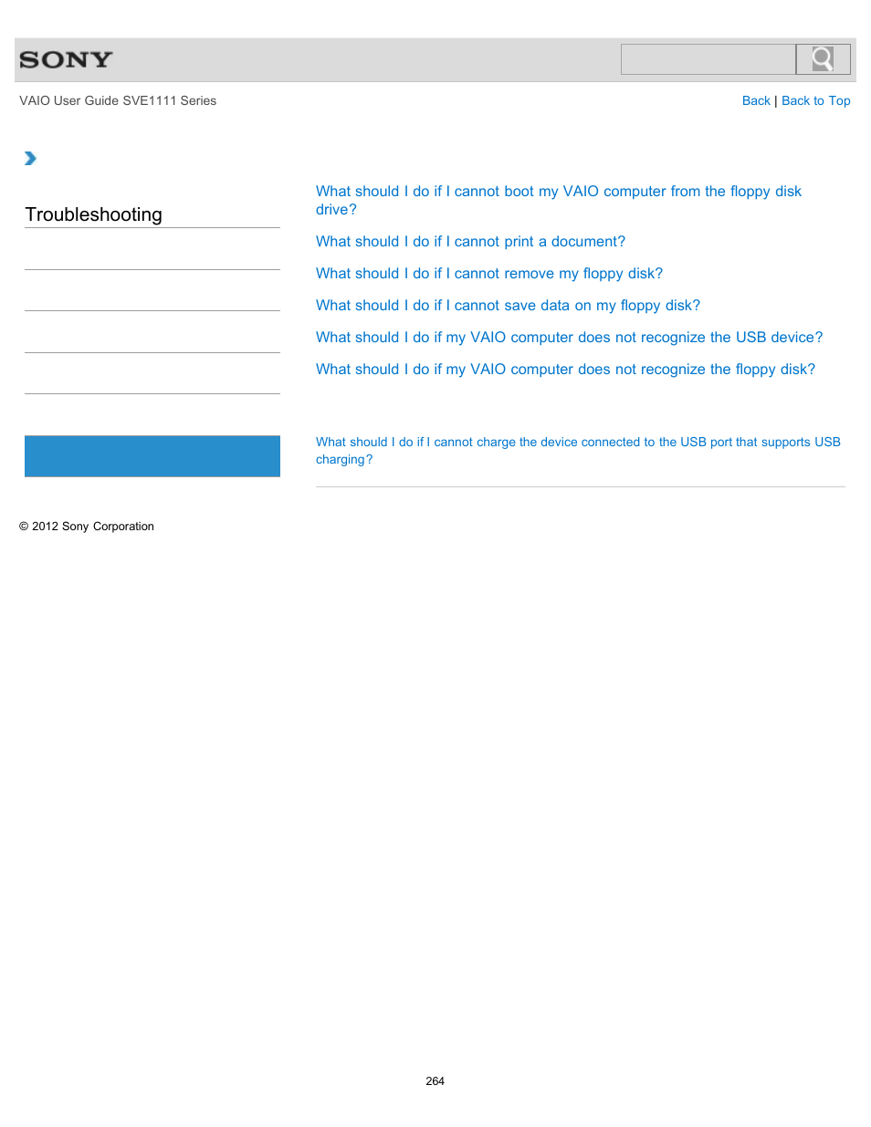 Troubleshooting | Sony SVE11113FXW User Manual | Page 264 / 346