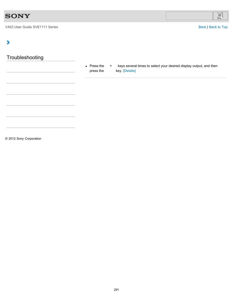 Screen, Troubleshooting | Sony SVE11113FXW User Manual | Page 291 / 346