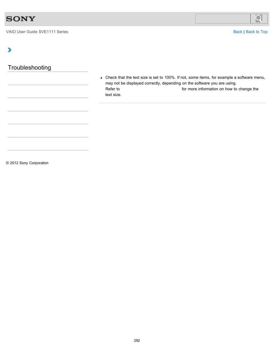 Troubleshooting | Sony SVE11113FXW User Manual | Page 292 / 346