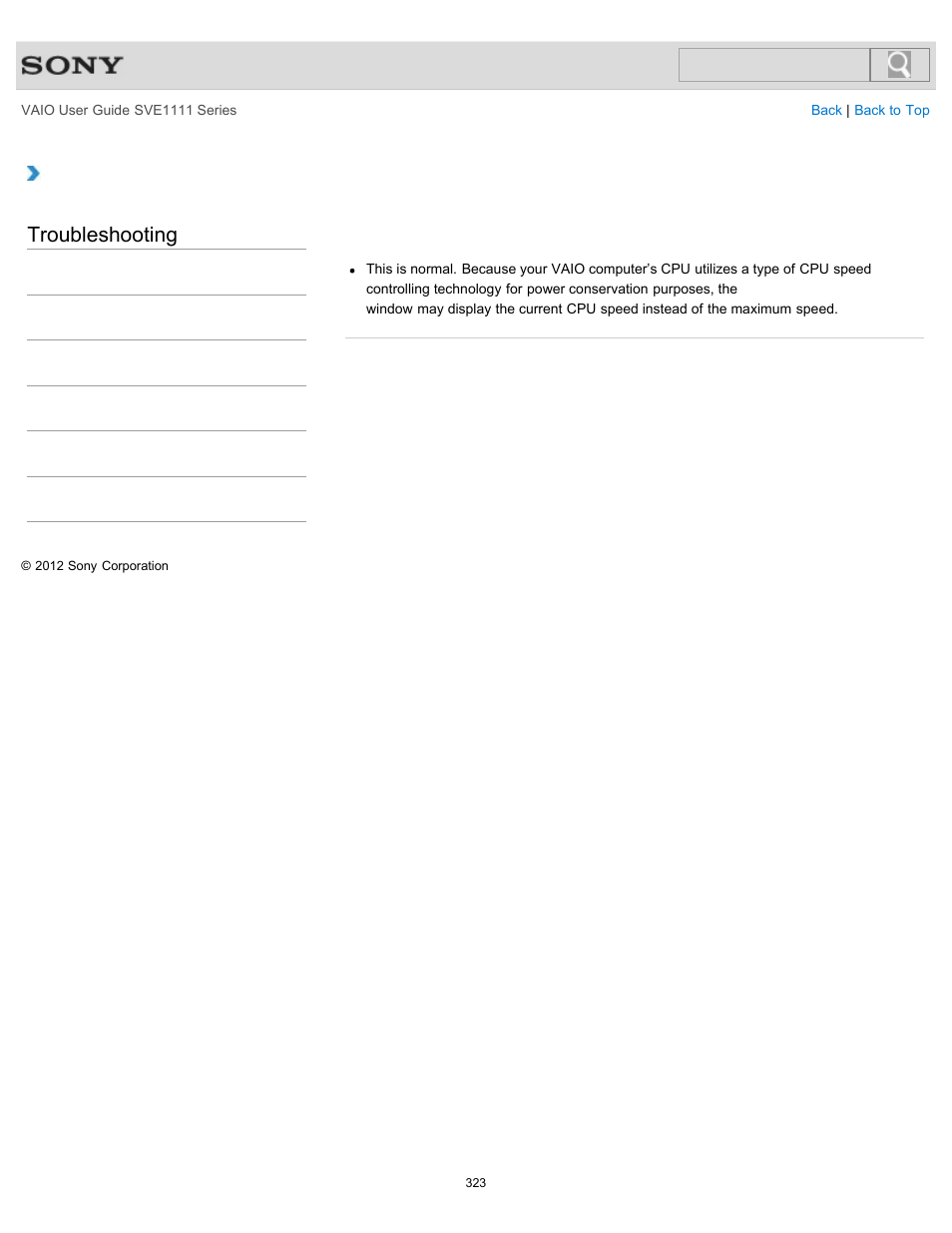 Maximum, Troubleshooting | Sony SVE11113FXW User Manual | Page 323 / 346