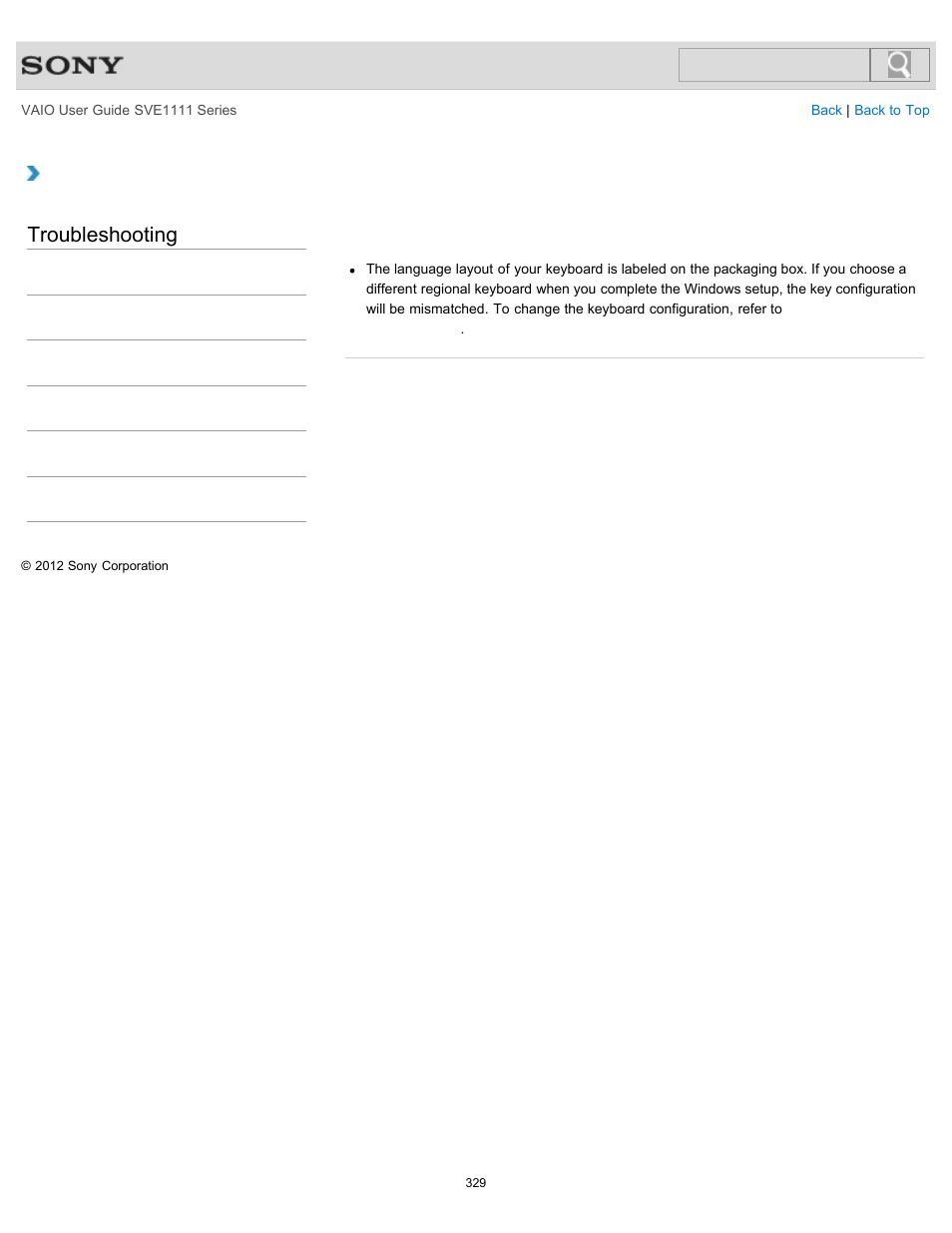 Troubleshooting | Sony SVE11113FXW User Manual | Page 329 / 346