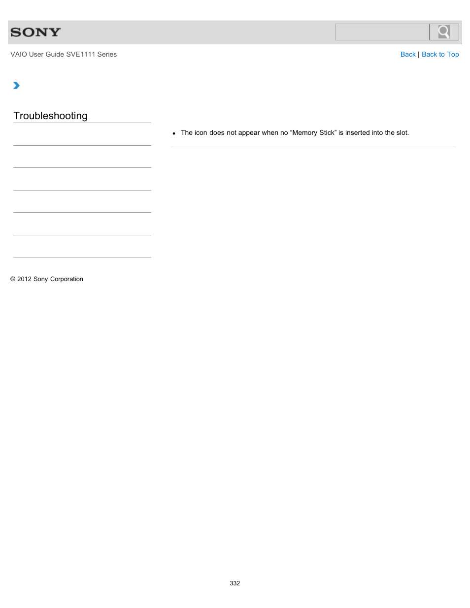 Troubleshooting | Sony SVE11113FXW User Manual | Page 332 / 346