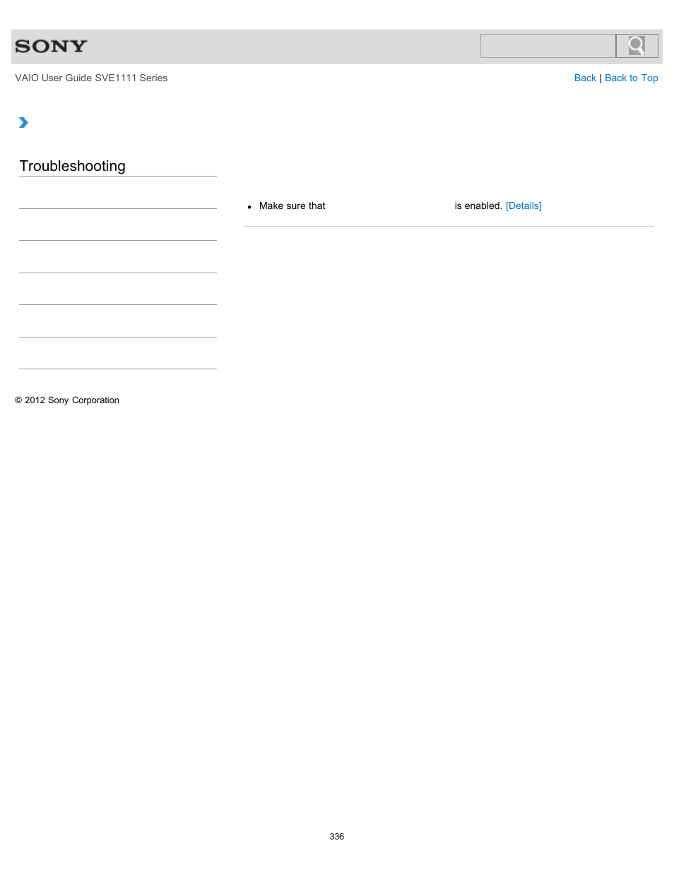 Supports usb charging, Troubleshooting | Sony SVE11113FXW User Manual | Page 336 / 346