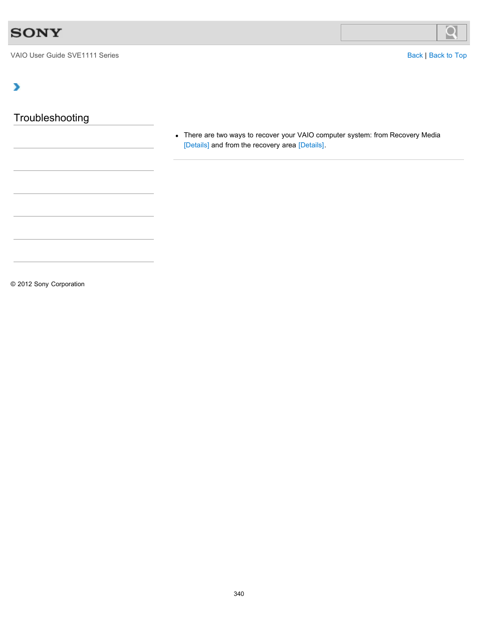 Troubleshooting | Sony SVE11113FXW User Manual | Page 340 / 346