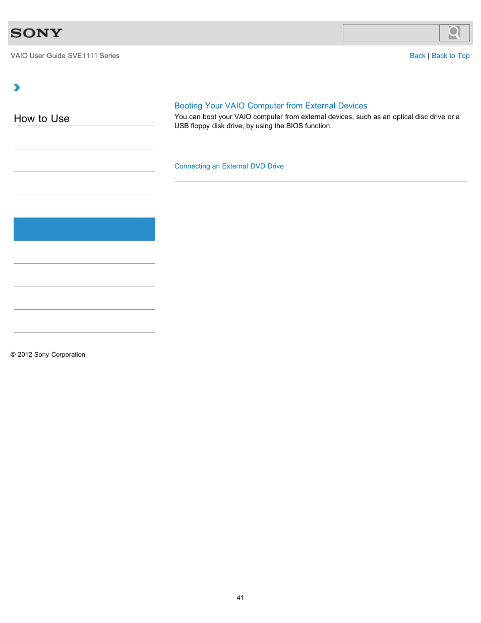 Cd/dvd/bd, How to use | Sony SVE11113FXW User Manual | Page 41 / 346