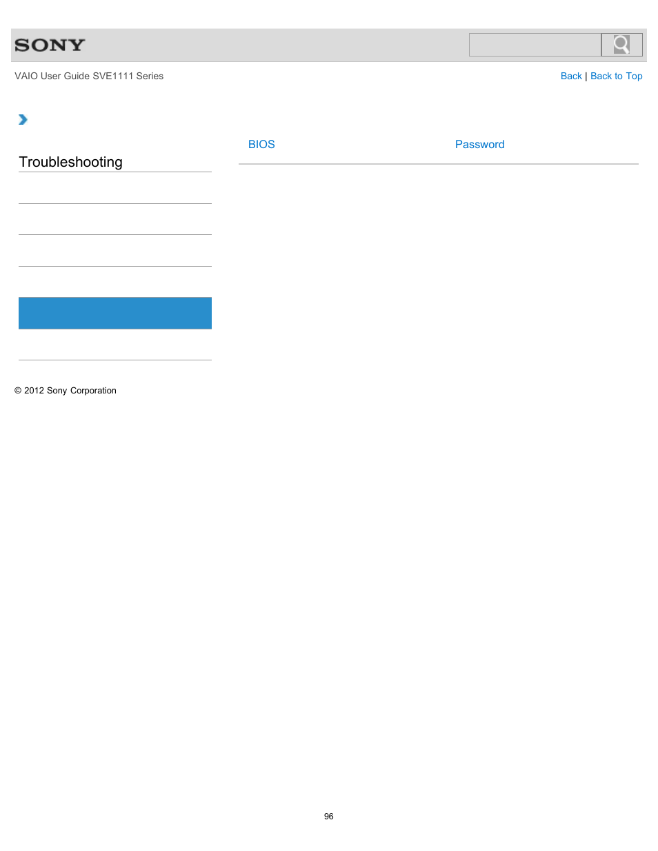 Security, Troubleshooting | Sony SVE11113FXW User Manual | Page 96 / 346