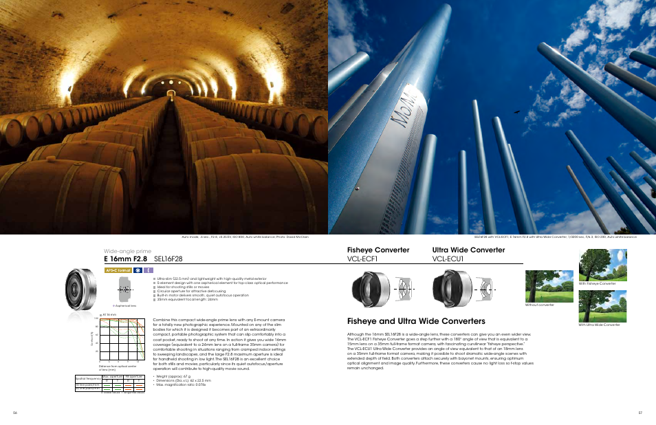 Fisheye and ultra wide converters, Wide-angle prime | Sony ALC-F62A User Manual | Page 29 / 35