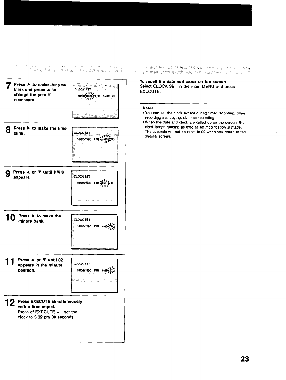 Q press a or ▼ until pm 3 v appears | Sony SLV-373UC User Manual | Page 23 / 60