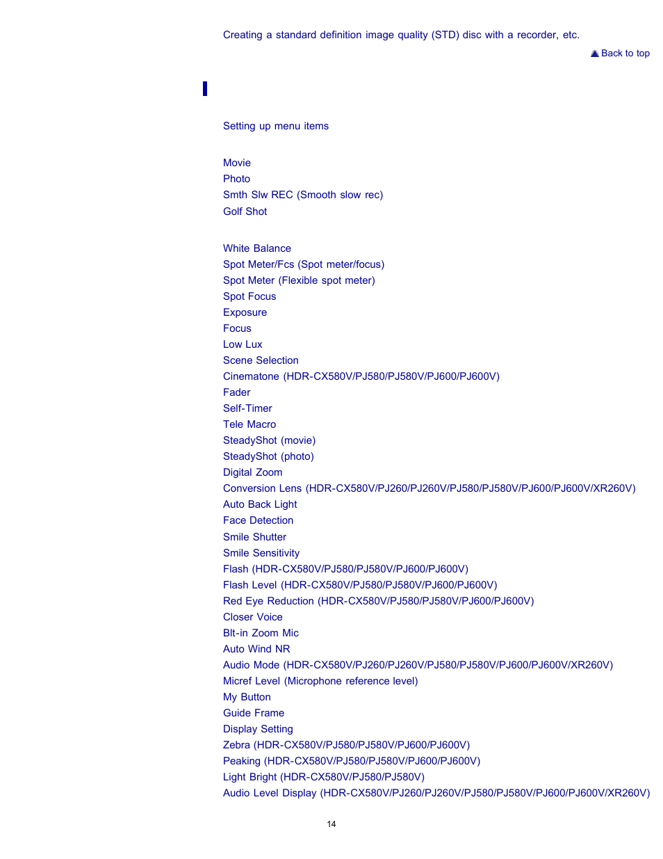 Sony HDR-PJ580V User Manual | Page 23 / 257