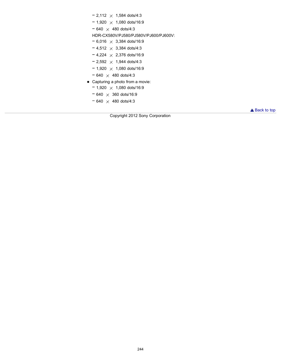 Sony HDR-PJ580V User Manual | Page 253 / 257