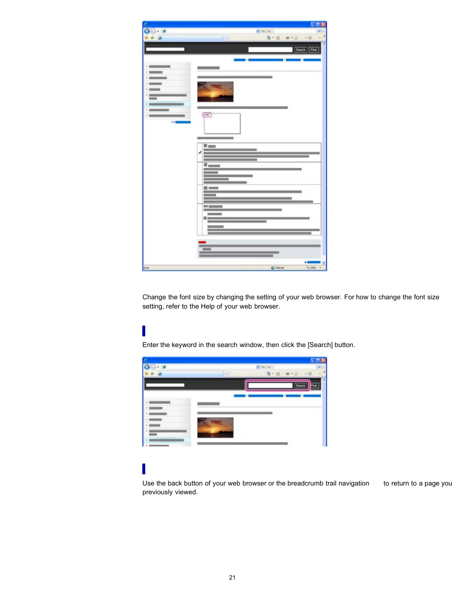 Searching a topic by keyword | Sony HDR-PJ580V User Manual | Page 30 / 257