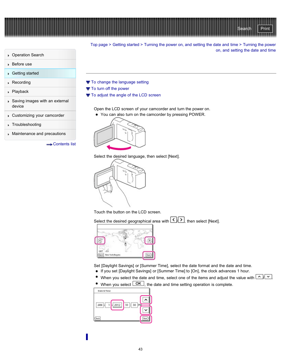 Handycam" user guide | Sony HDR-PJ580V User Manual | Page 52 / 257