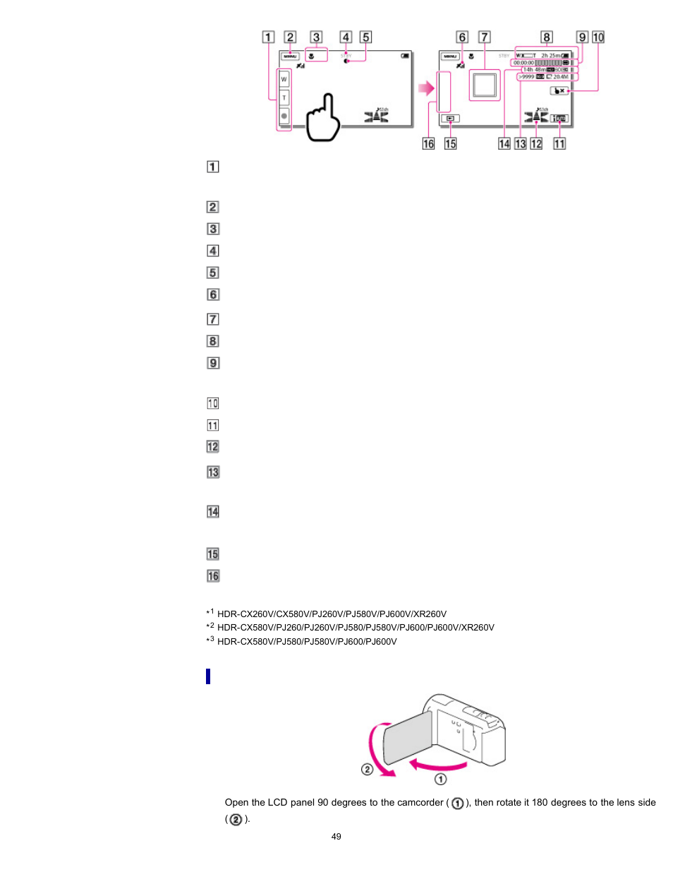 To record in mirror mode | Sony HDR-PJ580V User Manual | Page 58 / 257