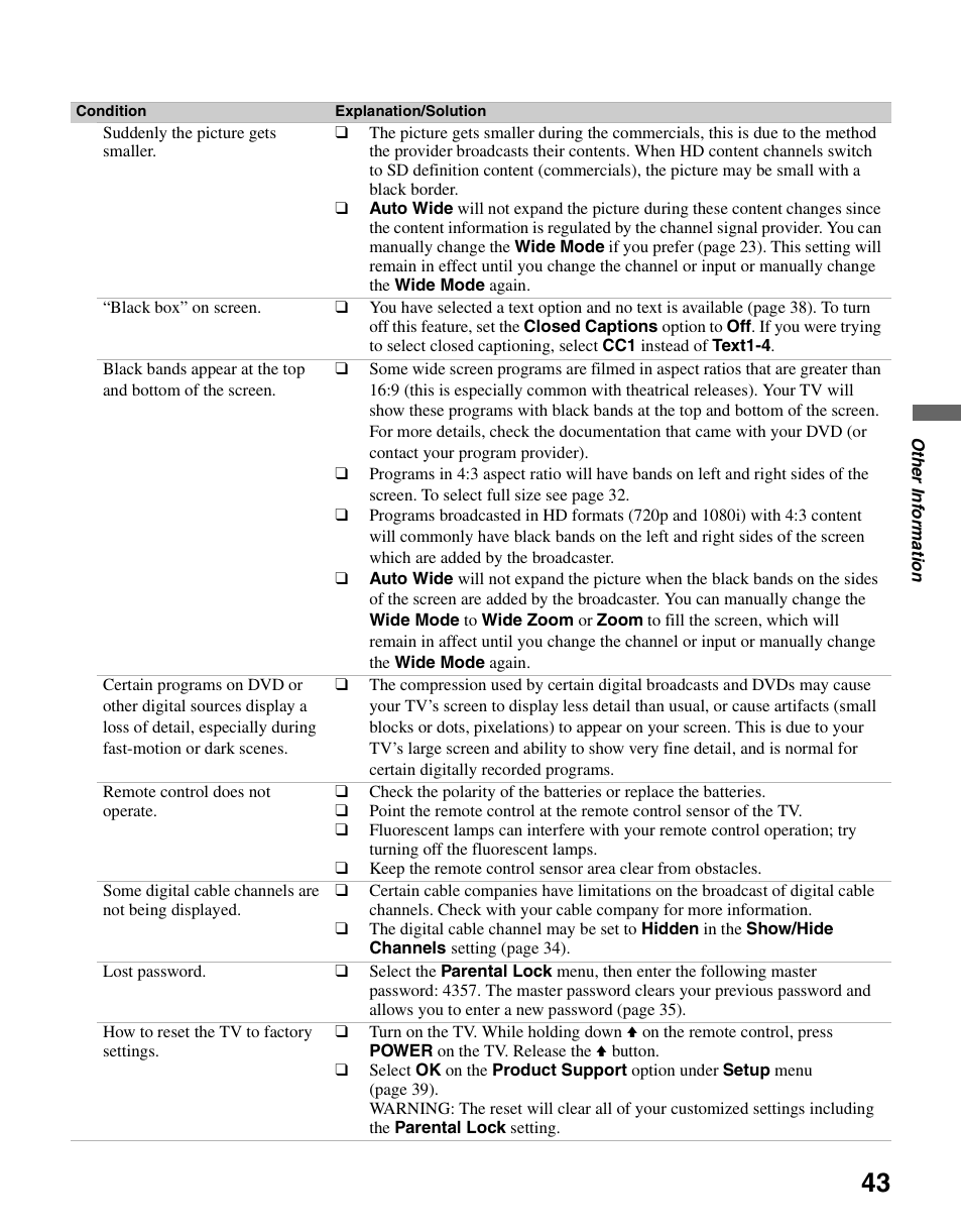 Sony KDL-46SL140 User Manual | Page 43 / 48