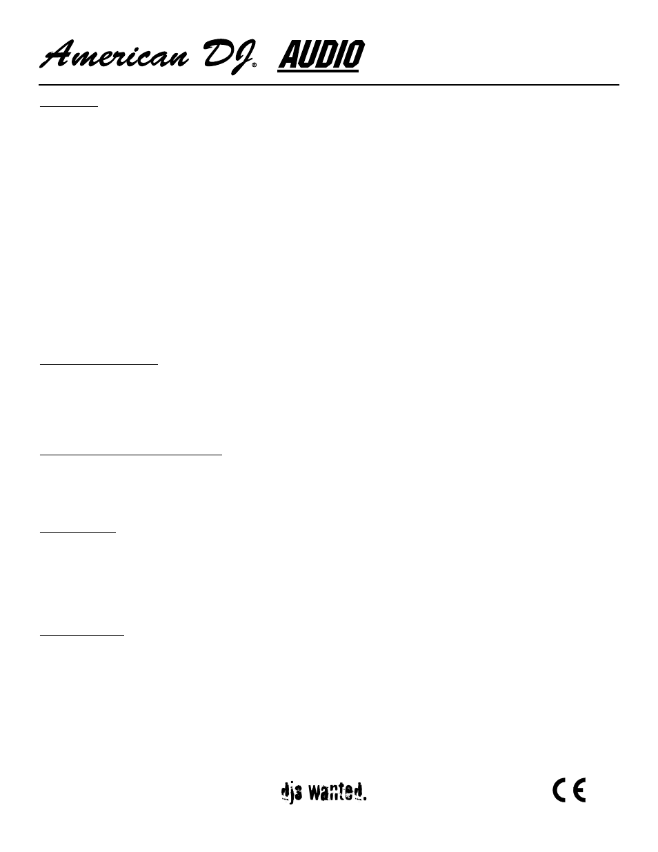 Djs wanted, User instructions | American Audio TTB-2010 User Manual | Page 4 / 4