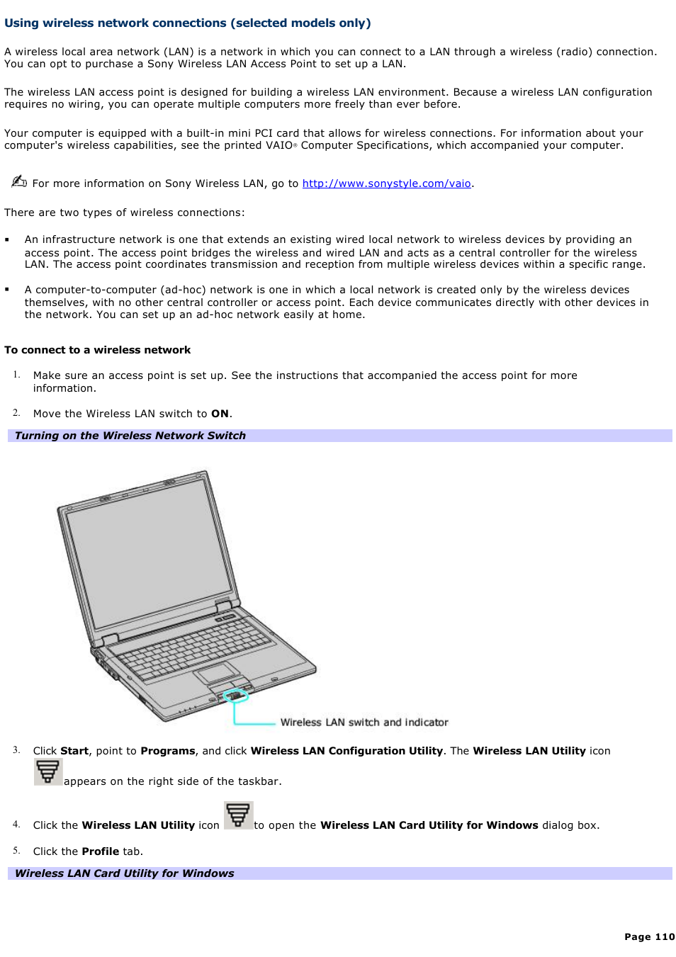 Sony PCG-GRT100K User Manual | Page 110 / 240