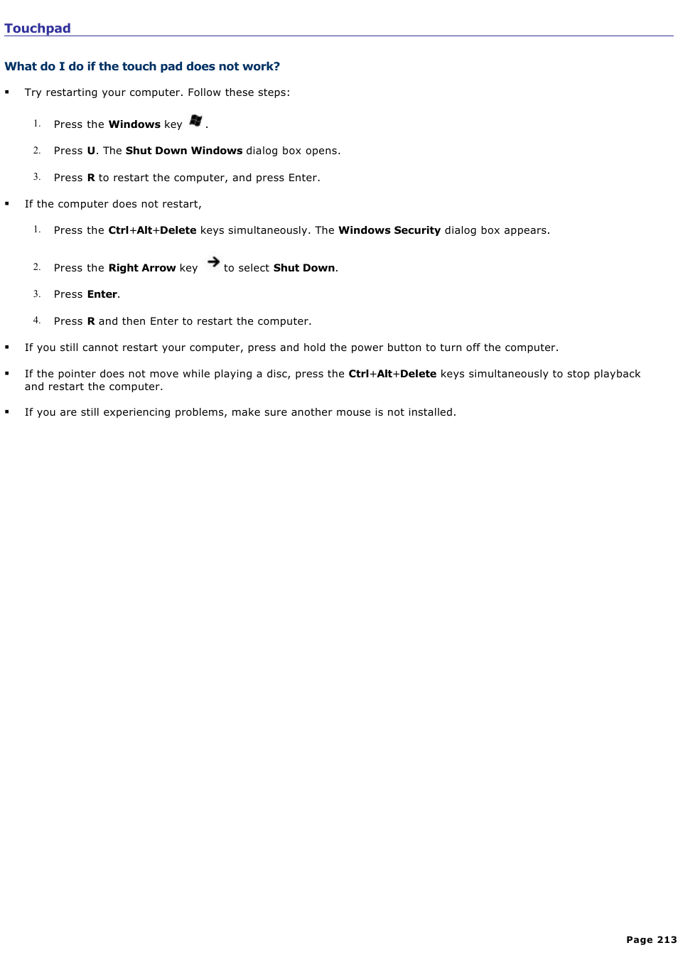 Touchpad | Sony PCG-GRT100K User Manual | Page 213 / 240