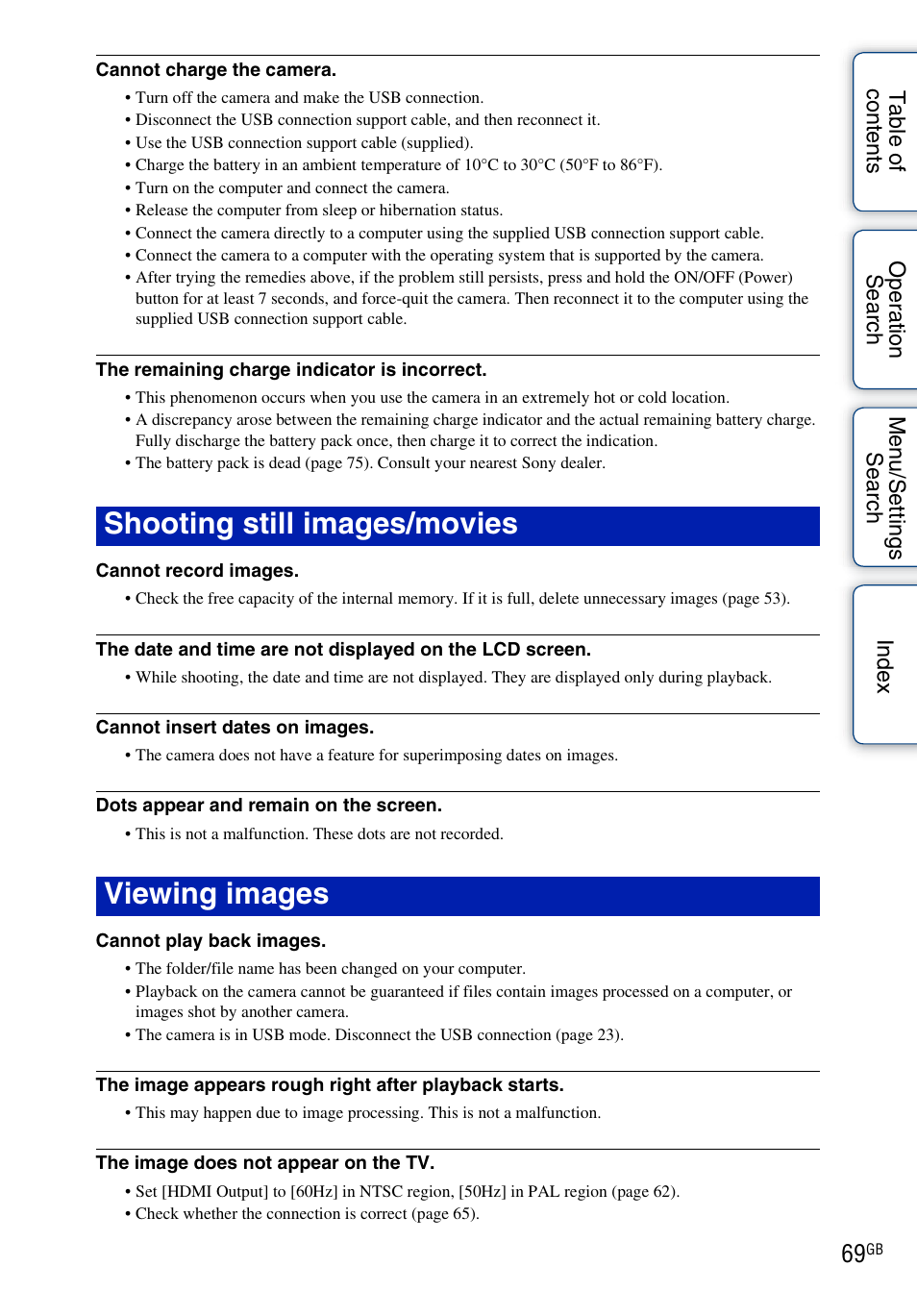 Shooting still images/movies viewing images | Sony bloggie MHS-FS2K User Manual | Page 69 / 80