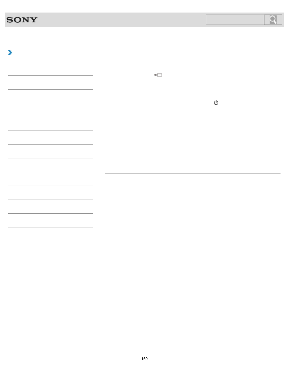 Charge indicator status list, How to use | Sony SVE1413 User Manual | Page 169 / 382