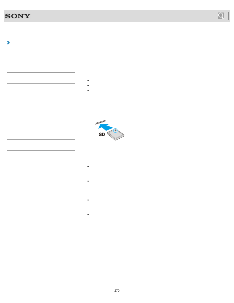 Inserting sd memory cards, Details, How to use | Sony SVE1413 User Manual | Page 270 / 382