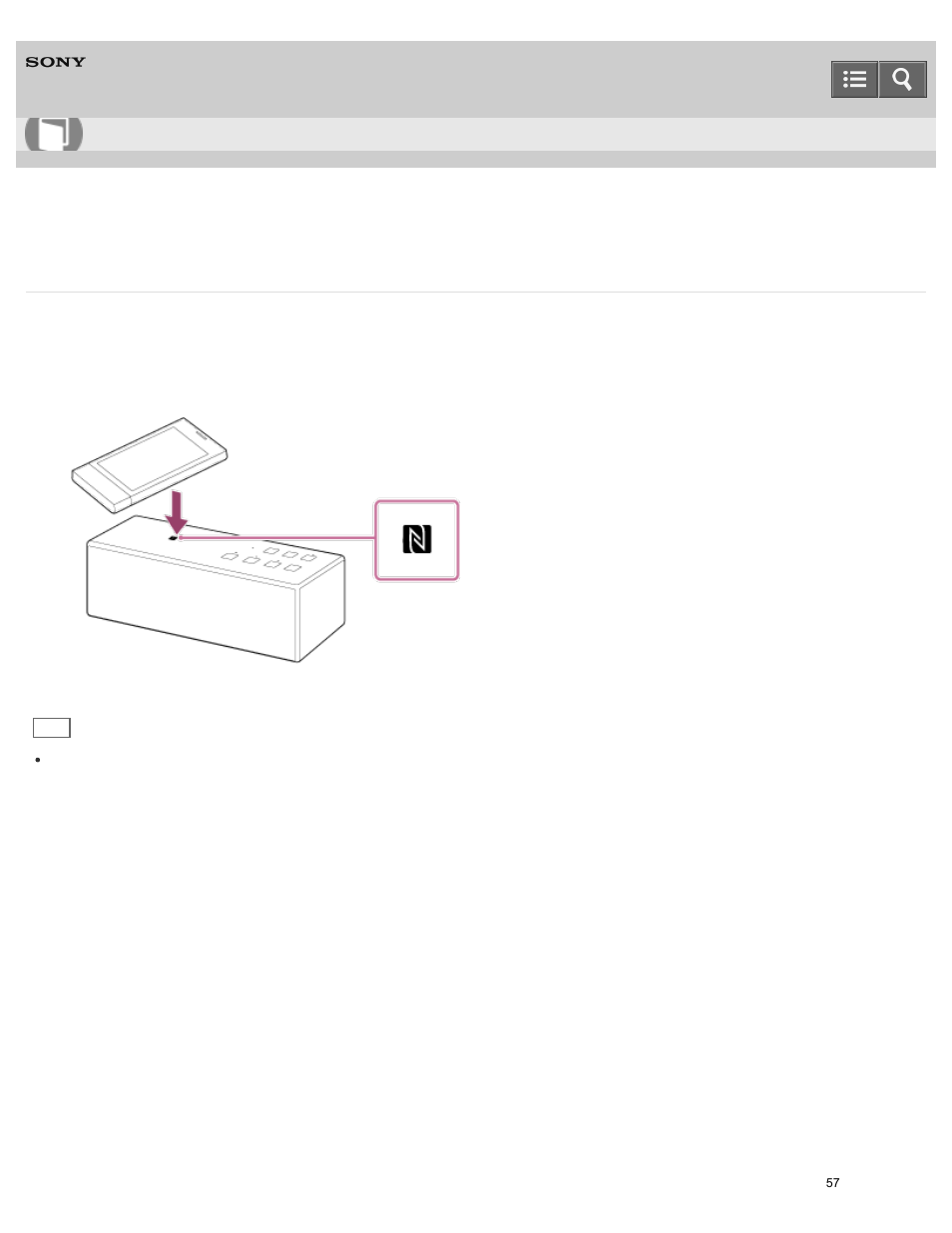 Disconnecting the smartphone by one touch (nfc), Help guide | Sony SRS-X3 User Manual | Page 61 / 93