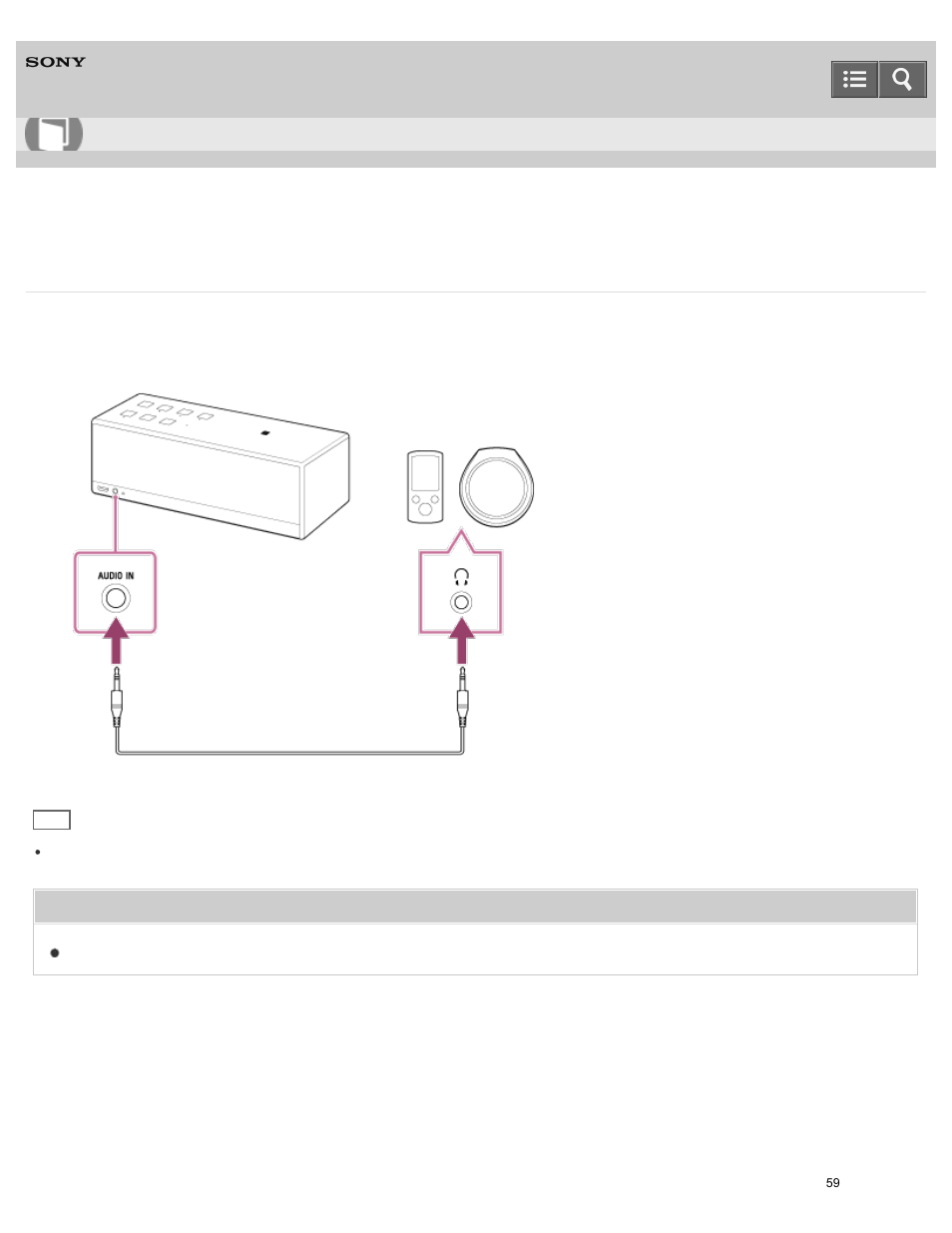 Connecting to a portable audio device, etc, Help guide | Sony SRS-X3 User Manual | Page 63 / 93