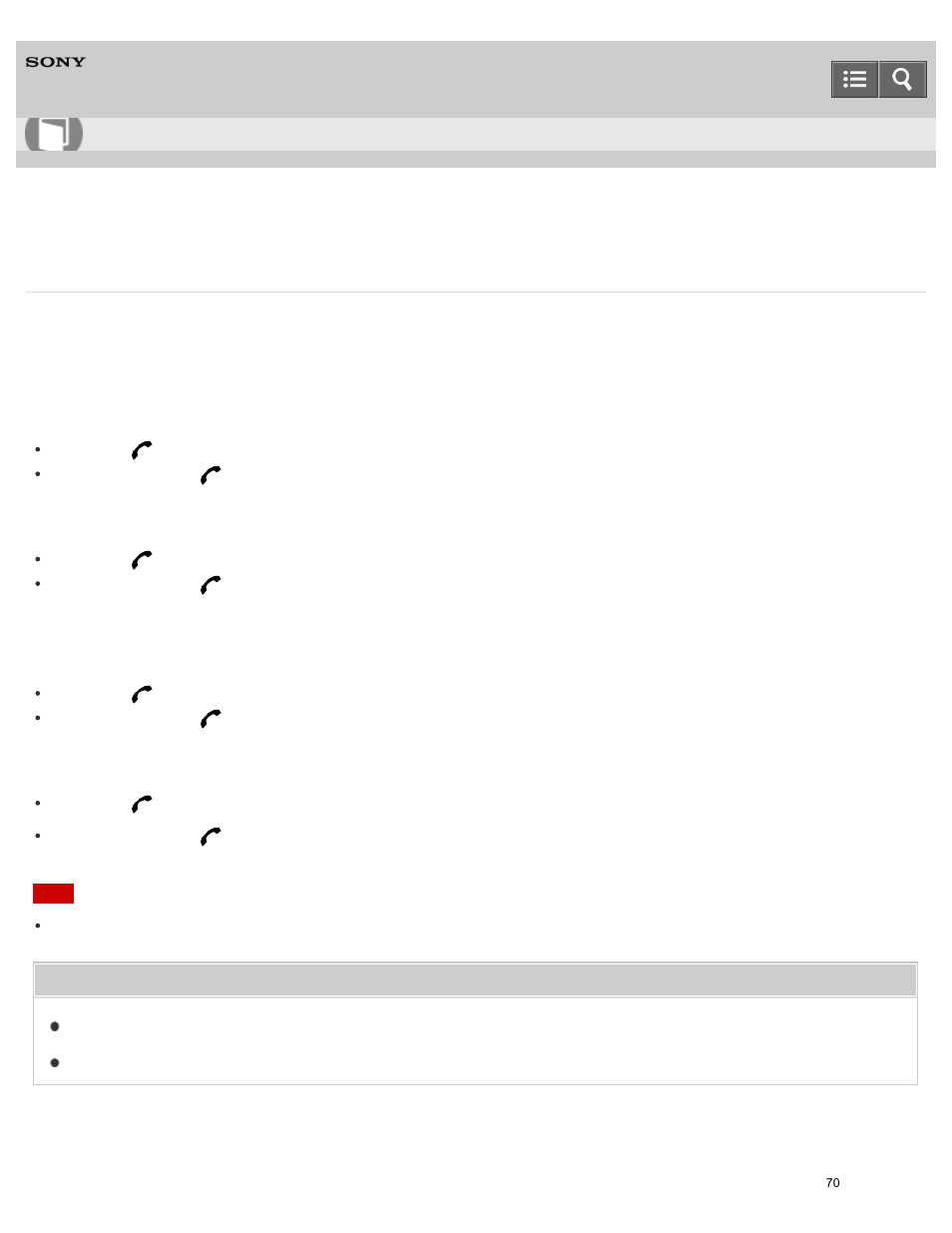 Button functions for a phone call, Help guide | Sony SRS-X3 User Manual | Page 74 / 93