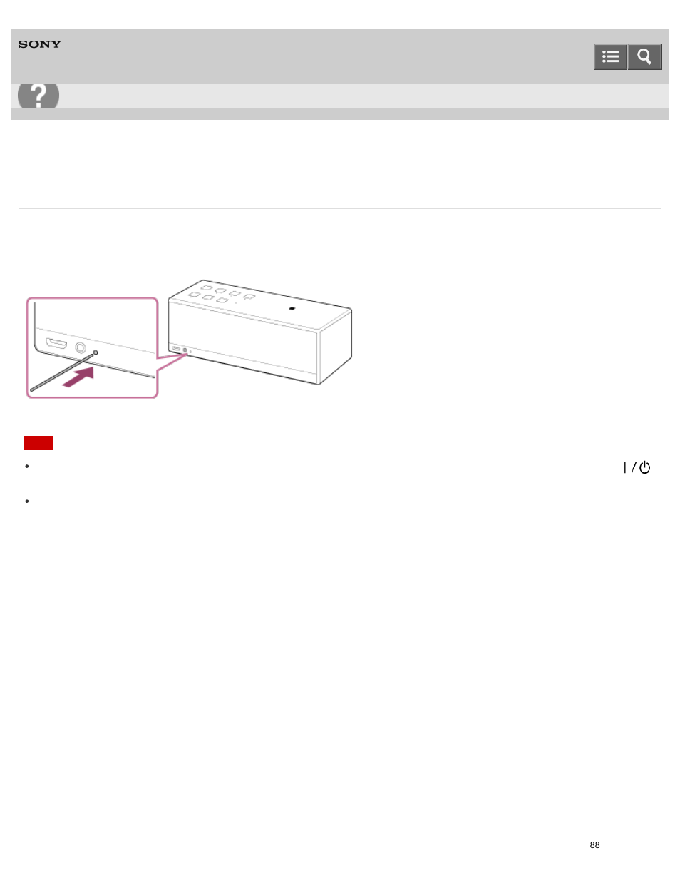 Using the reset button, Help guide | Sony SRS-X3 User Manual | Page 92 / 93