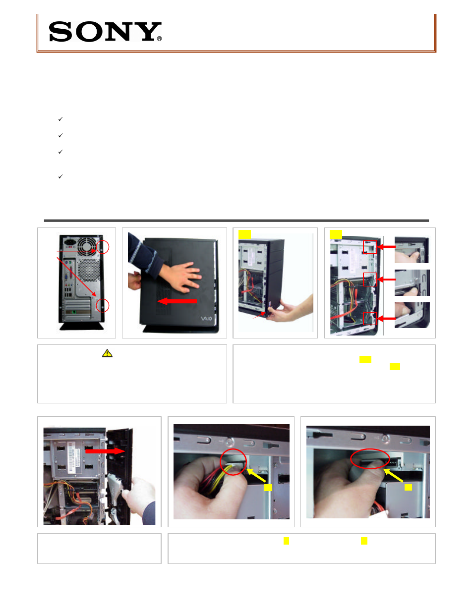 Sony VGC-RB13M User Manual | 2 pages