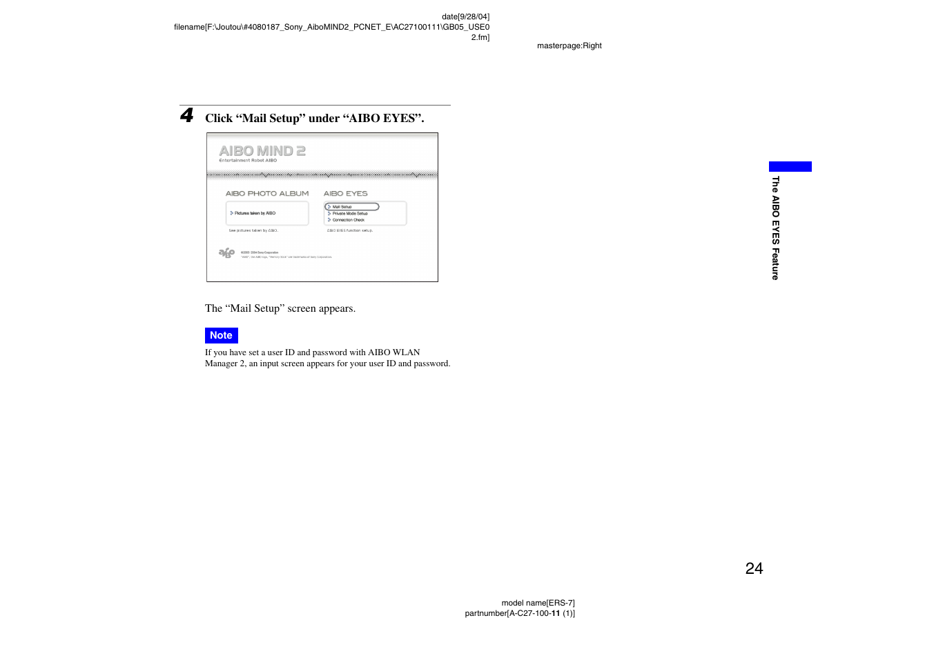 Sony ERS-7M2 User Manual | Page 24 / 62