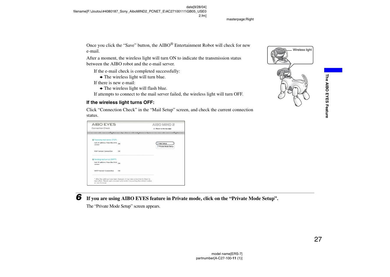 Sony ERS-7M2 User Manual | Page 27 / 62