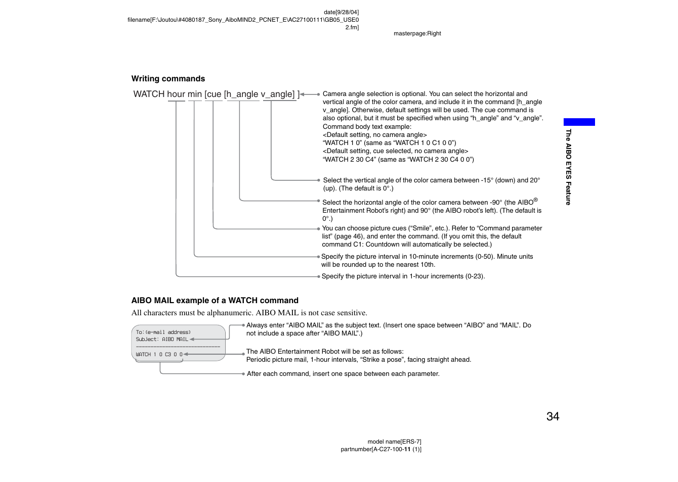Sony ERS-7M2 User Manual | Page 34 / 62