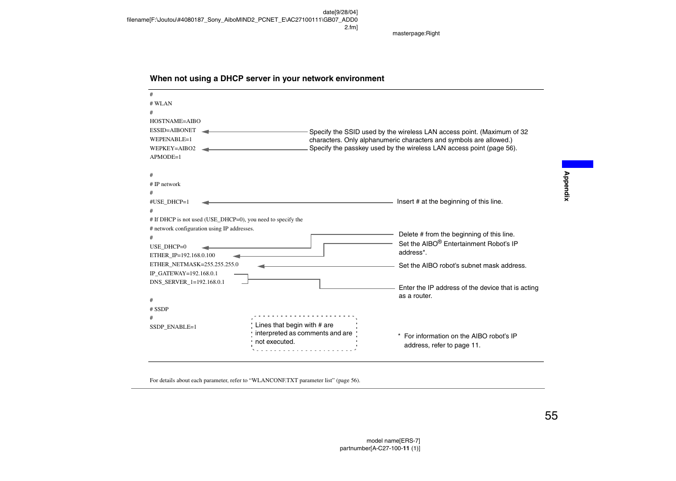 Sony ERS-7M2 User Manual | Page 55 / 62