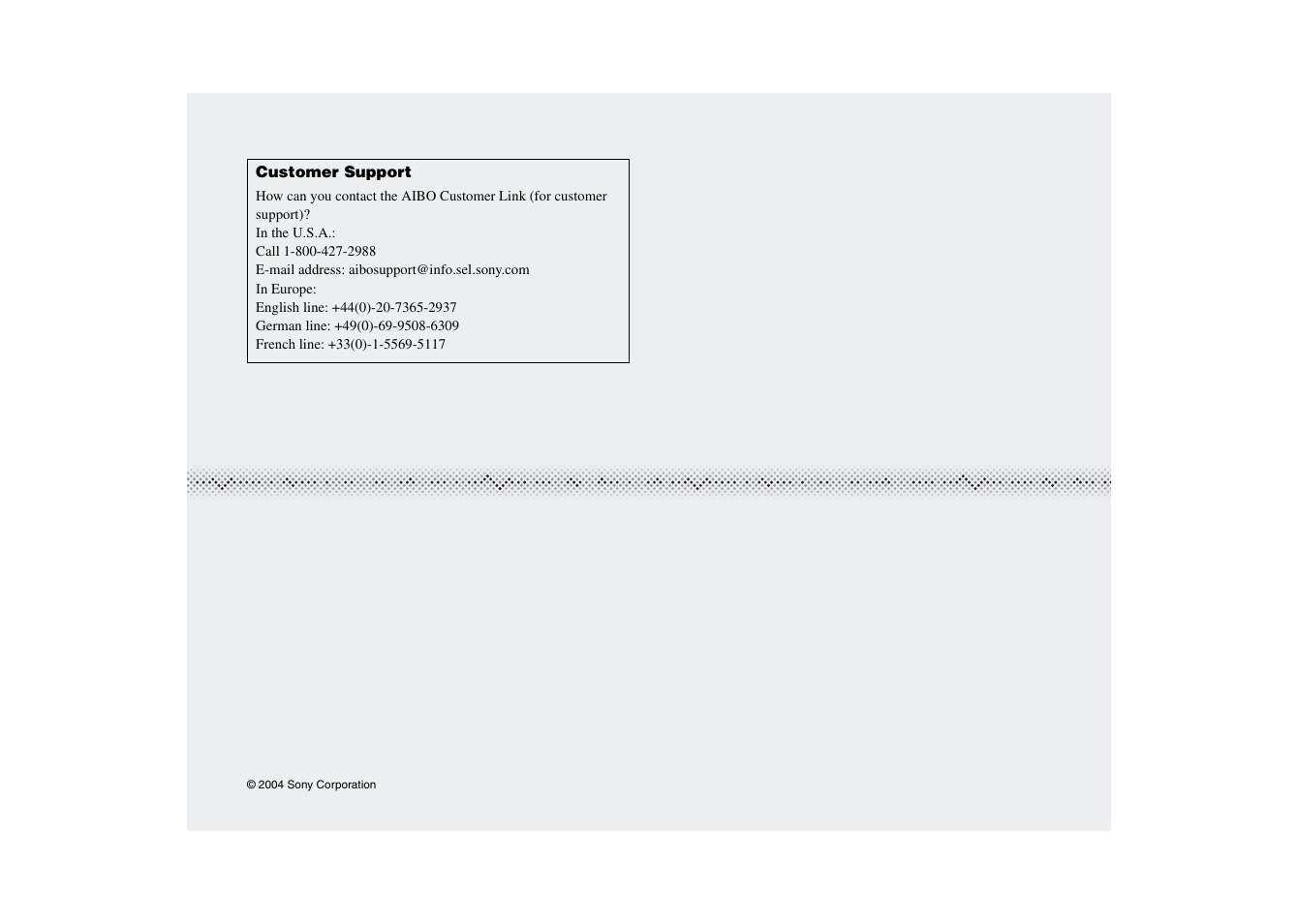 Sony ERS-7M2 User Manual | Page 62 / 62