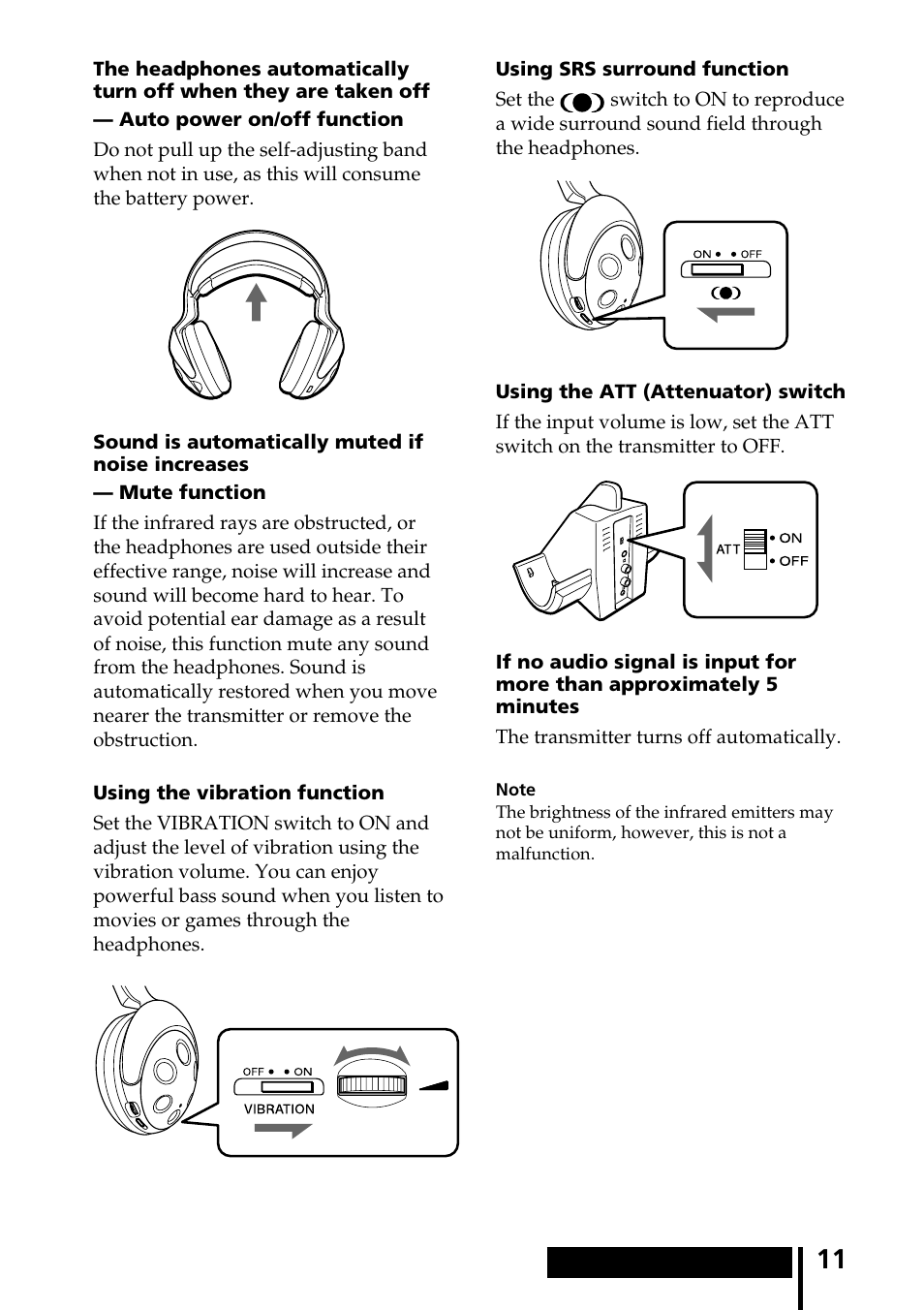Sony MDR-IF540RK User Manual | Page 11 / 44