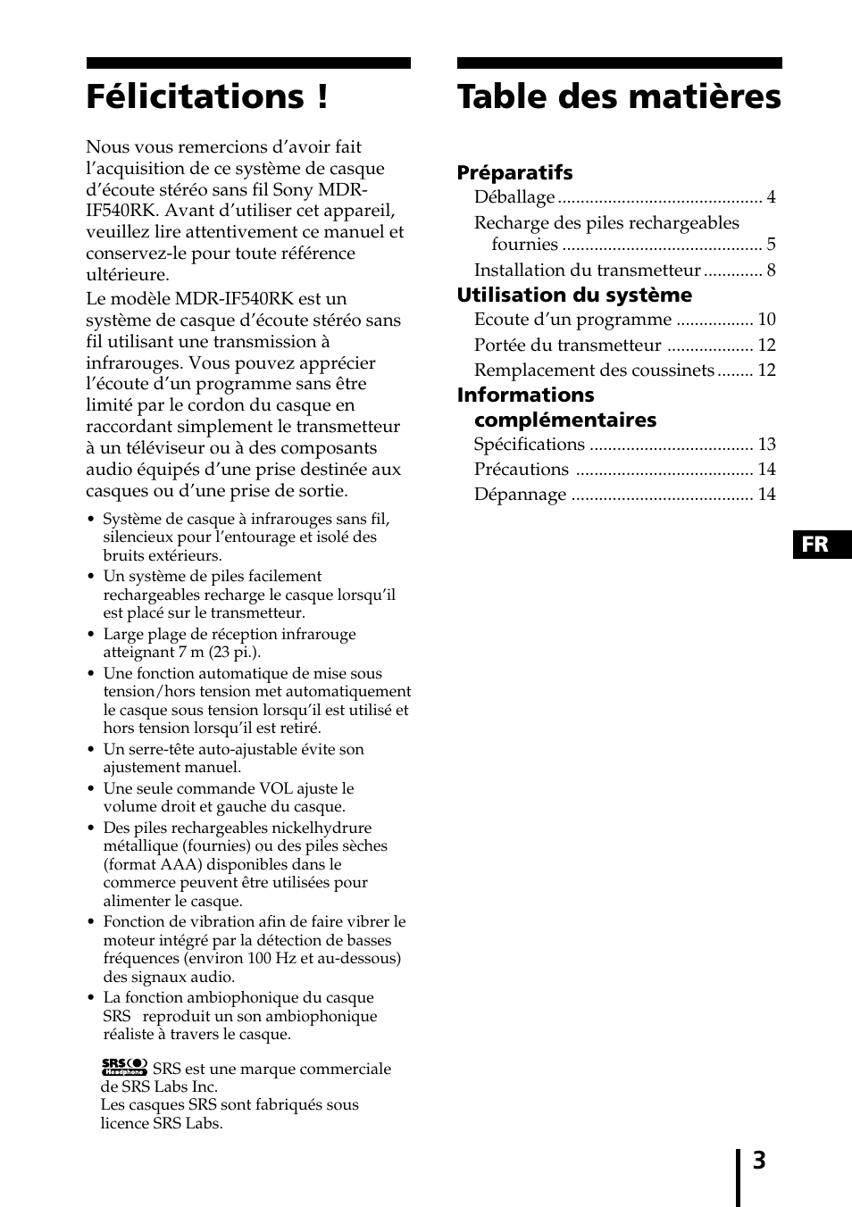 Sony MDR-IF540RK User Manual | Page 17 / 44