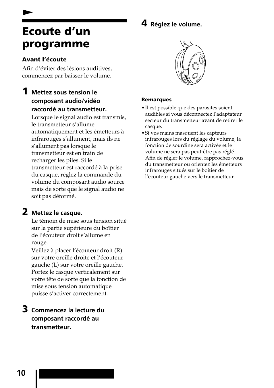 Utilisation du système, Ecoute d’un programme | Sony MDR-IF540RK User Manual | Page 24 / 44