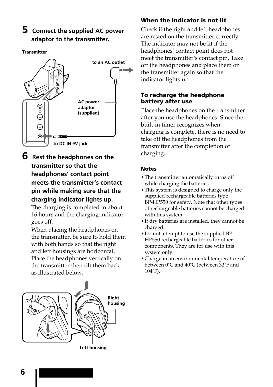 Sony MDR-IF540RK User Manual | Page 6 / 44