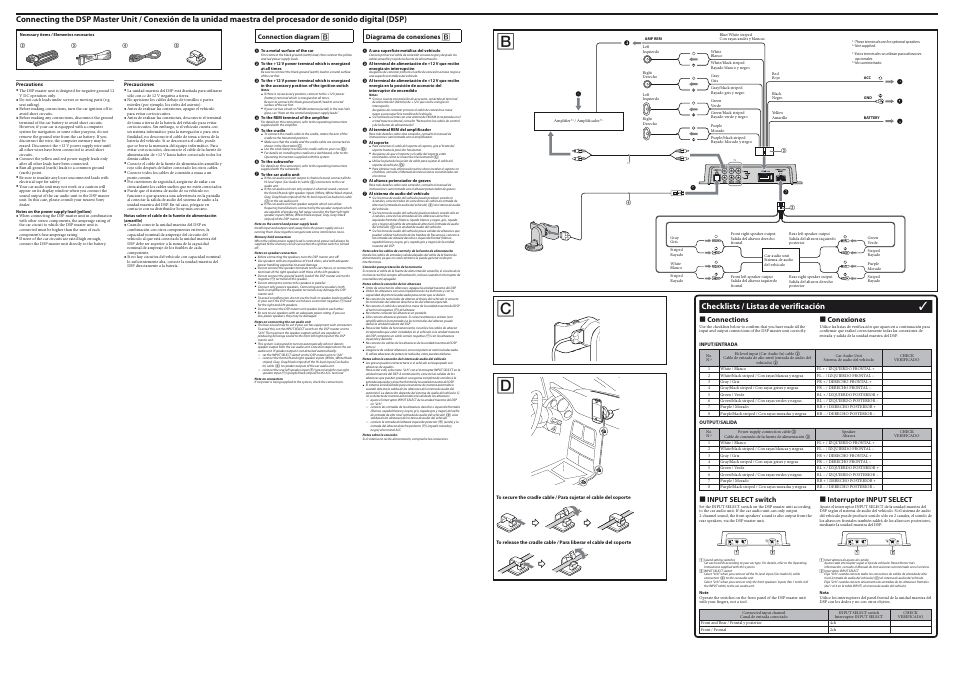 Checklists / listas de verificación | Sony XDP-MU110 User Manual | Page 2 / 2