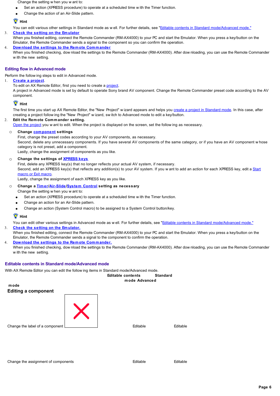 Sony RM-AX4000 User Manual | Page 6 / 118