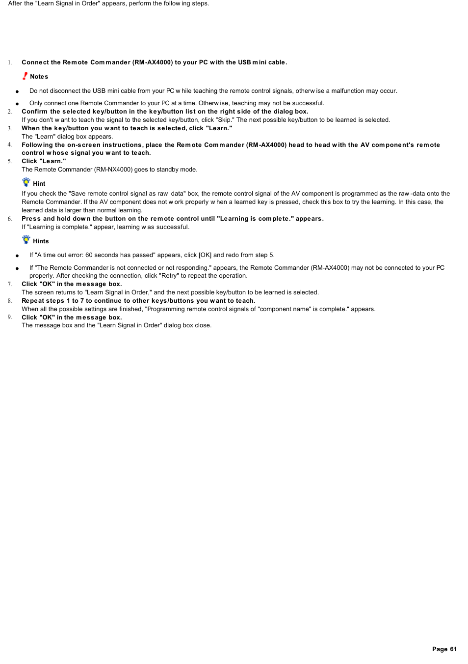 Sony RM-AX4000 User Manual | Page 61 / 118