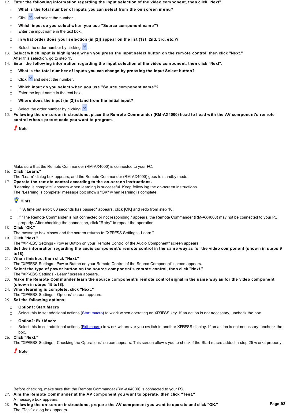 Sony RM-AX4000 User Manual | Page 92 / 118