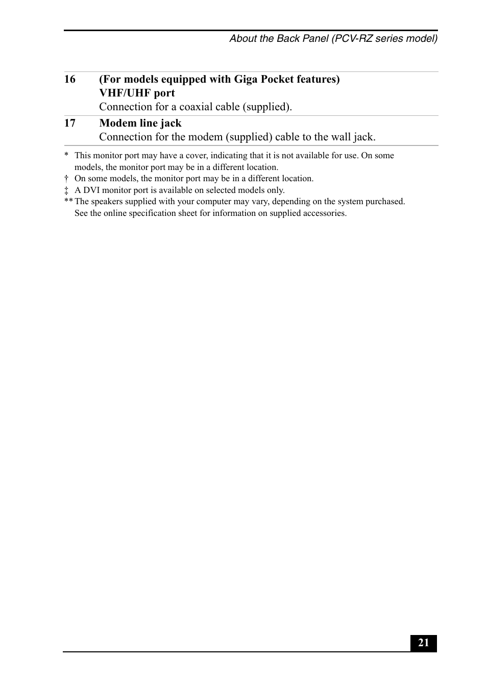 Sony PCV-RZ20CP User Manual | Page 21 / 64
