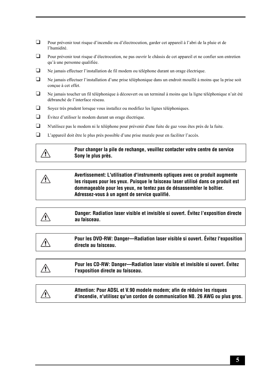 Sony PCV-RZ20CP User Manual | Page 5 / 64